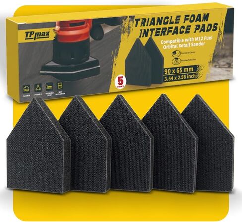 5-Pack 90×65 mm Foam Interface Pads – Hook & Loop Buffer Pads Compatible with Milwaukee M12 Detail Sander – Vibration Reduction for Wood, Auto, Boat, Furniture in Saudi Arabia