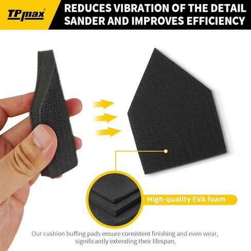 5-Pack 90×65 mm Foam Interface Pads – Hook & Loop Buffer Pads Compatible with Milwaukee M12 Detail Sander – Vibration Reduction for Wood, Auto, Boat, Furniture in Saudi Arabia