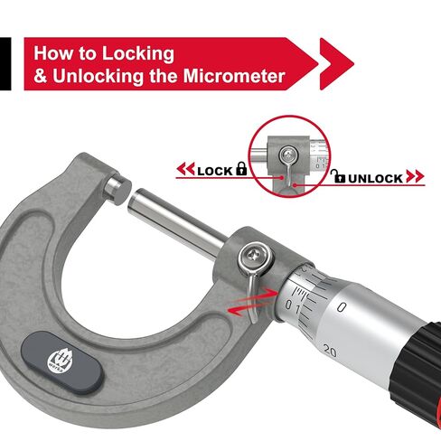 ميكرومتر خارجي احترافي، نطاق 0-1 بوصة مع تدرجات 0.0001 بوصة، أداة قياس دقيقة مع توقف السقاطة، تتضمن حقيبة تخزين in Kuwait