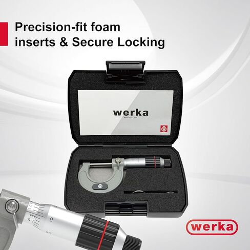 ميكرومتر خارجي احترافي، نطاق 0-1 بوصة مع تدرجات 0.0001 بوصة، أداة قياس دقيقة مع توقف السقاطة، تتضمن حقيبة تخزين in Kuwait
