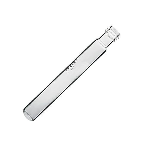 Corning Pyrex 99449-13 Borosilicate Glass Round Bottom 7.5mL Disposable Threaded Culture Tube, without Marking Spot or Cap, 13mm OD x 100mm Height (Case of 1000) in Saudi Arabia