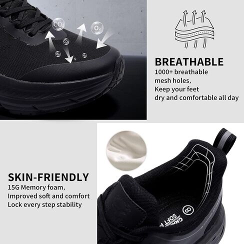 Grand Attack Road Running Shoes for Men with Superior Cushioned Comfort Lightweight Mens Walking Shoes Non-Slip Breathable Athletic Tennis Cross-Training Shoes Rugby Sneakers Black Size 11.5 in Kuwait