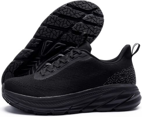 Grand Attack Road Running Shoes for Men with Superior Cushioned Comfort Lightweight Mens Walking Shoes Non-Slip Breathable Athletic Tennis Cross-Training Shoes Rugby Sneakers Black Size 11.5 in Kuwait