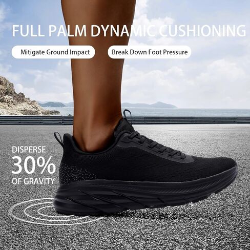 Grand Attack Road Running Shoes for Men with Superior Cushioned Comfort Lightweight Mens Walking Shoes Non-Slip Breathable Athletic Tennis Cross-Training Shoes Rugby Sneakers Black Size 11.5 in Kuwait