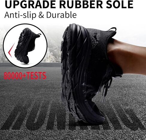 Grand Attack Road Running Shoes for Men with Superior Cushioned Comfort Lightweight Mens Walking Shoes Non-Slip Breathable Athletic Tennis Cross-Training Shoes Rugby Sneakers Black Size 11.5 in Kuwait