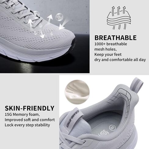 Grand Attack Road Running Shoes for Men with Superior Cushioned Comfort Lightweight Mens Walking Shoes Non-Slip Breathable Athletic Tennis Cross-Training Shoes Rugby Sneakers Grey Size 11.5 in Kuwait