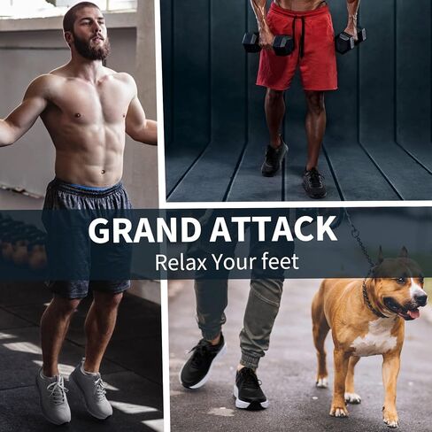 Grand Attack Road Running Shoes for Men with Superior Cushioned Comfort Lightweight Mens Walking Shoes Non-Slip Breathable Athletic Tennis Cross-Training Shoes Rugby Sneakers Black Grey Size 11.5 in Kuwait