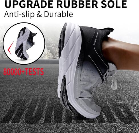 Grand Attack Road Running Shoes for Men with Superior Cushioned Comfort Lightweight Mens Walking Shoes Non-Slip Breathable Athletic Tennis Cross-Training Shoes Rugby Sneakers Black Grey Size 11.5 in Kuwait