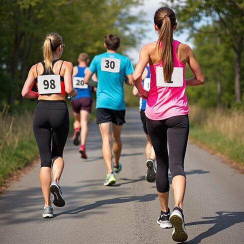 XTACER Running Race Bibs Large Numbers with Safety Pins (Any 1-500) ([4"x7"] Numbers 001-50) in Kuwait