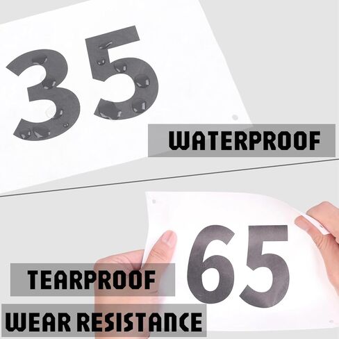 XTACER Running Race Bibs Large Numbers with Safety Pins (Any 1-500) ([4"x7"] Numbers 001-50) in Kuwait