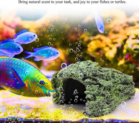 Reptile Hideouts Basking Reptile Hide Lizards s Resin Hiding Cave Ornament for Aquarium Reptile Terrarium(L) in Kuwait