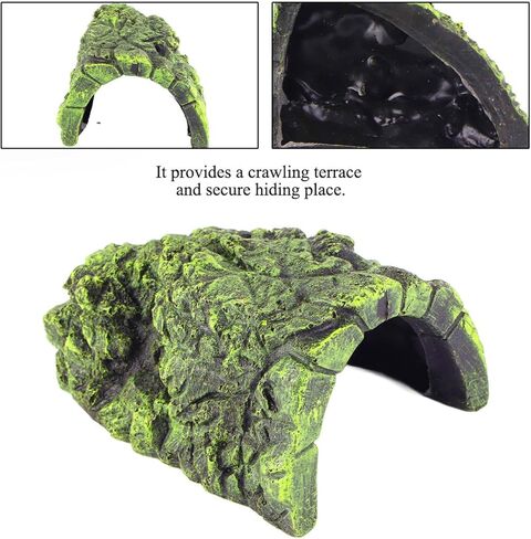 Reptile Hideouts Basking Reptile Hide Lizards s Resin Hiding Cave Ornament for Aquarium Reptile Terrarium(L) in Kuwait