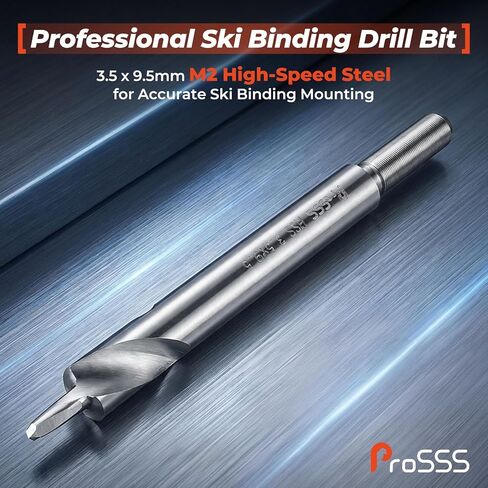 Ski Binding Drill Bit 3.5 x 9.5mm, M2 High-Speed Steel Mounting Bit for Ski Bindings, Includes 30+ Binding Hole Plugs, Compatible with Alpine/Telemark/Touring Skis in Kuwait