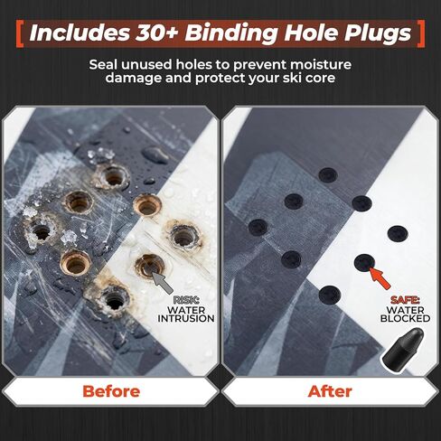 Ski Binding Drill Bit 3.5 x 9.5mm, M2 High-Speed Steel Mounting Bit for Ski Bindings, Includes 30+ Binding Hole Plugs, Compatible with Alpine/Telemark/Touring Skis in Kuwait