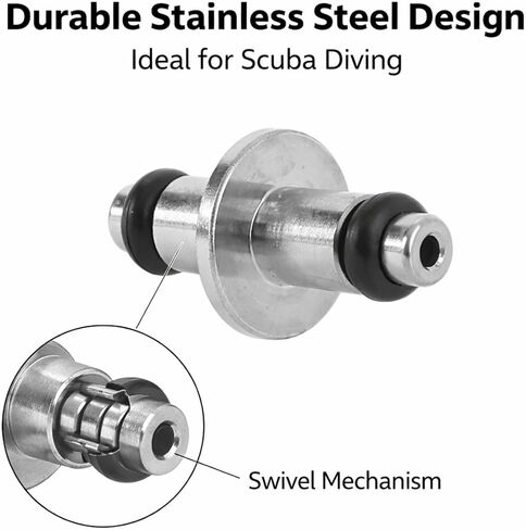 Scuba Diving High Pressure Hose Double Ended Swivel Pin Gauge, Stainless Steel with O Rings - Durable Construction, Superior Sealing Performance, Portable for Diving Enthusiasts in Kuwait