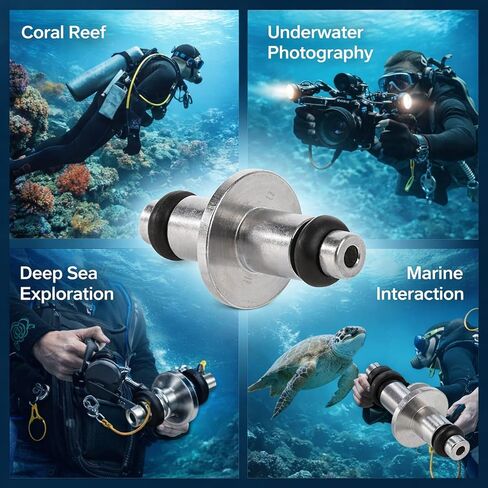 Scuba Diving High Pressure Hose Double Ended Swivel Pin Gauge, Stainless Steel with O Rings - Durable Construction, Superior Sealing Performance, Portable for Diving Enthusiasts in Kuwait