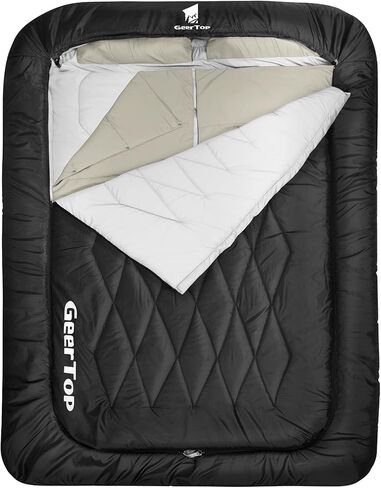 GEERTOP Comfort Doublewide Sleeping Bag with Blanket Queen Size Two Person Sleeping Bag for Adults, Couples & Family Camping in Kuwait