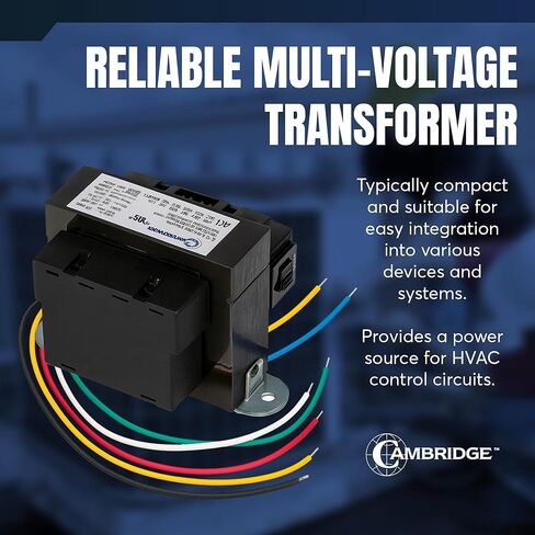 Cambridge 24V 75VA Control Transformer, 120V to 24V Multi-Tap HVAC Furnace Transformer with Foot Mount, 120V 50/60Hz in Saudi Arabia