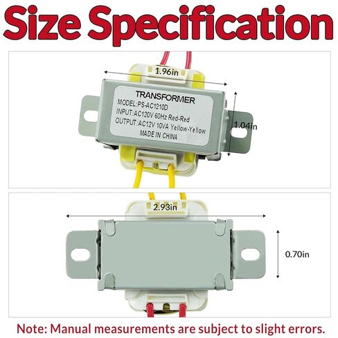 12V/10VA AC Power Transformer Input 120V/60HZ Single Phase for Audio Devices Lighting Power Supplies 120V to 12V Converter Transformer in Kuwait