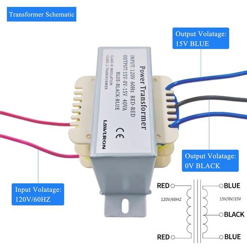 15-0-15V 30 Center Tap,120Vac,Power Transformer, 40VAc,Dual Output 15V-0-15V for Power Supply and Audio Amplifier,30V in Kuwait