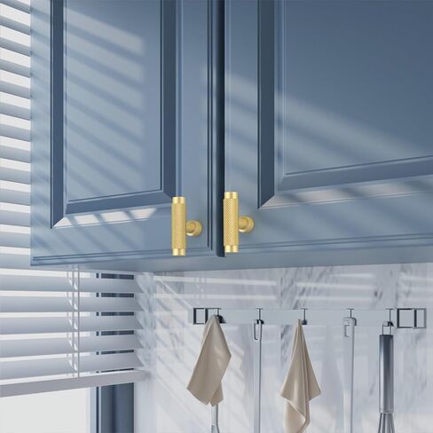 Amerdeco 10 عبوات من مقابض الخزانات المخرشة الذهبية المصقولة لخزانة المطبخ وتسحب للدرج والخزانة وخزانة الملابس ZH0034 in Kuwait