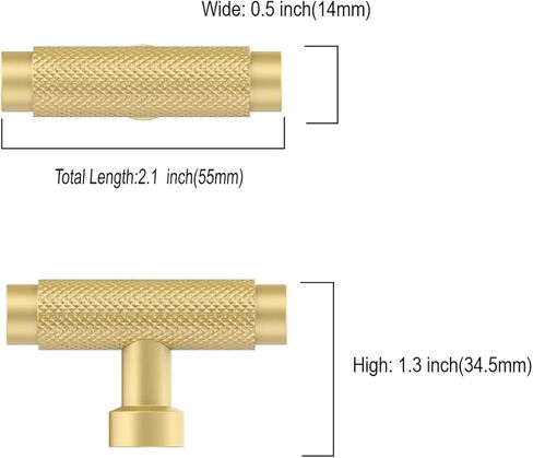 Amerdeco 10 عبوات من مقابض الخزانات المخرشة الذهبية المصقولة لخزانة المطبخ وتسحب للدرج والخزانة وخزانة الملابس ZH0034 in Kuwait