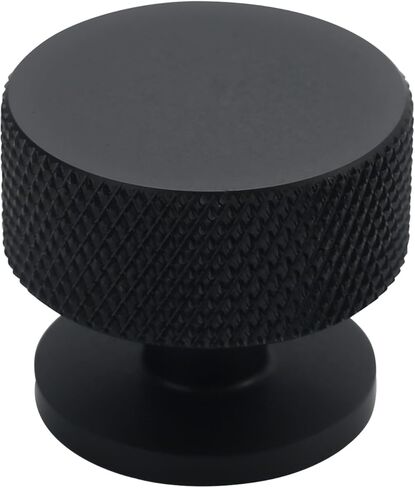 Alzassbg 10 Pack Matte Black Cabinet Knobs, 1.2 Inch Diameter Knurled Round Kitchen Knobs for Cabinets and Drawers AL6023MB in Saudi Arabia
