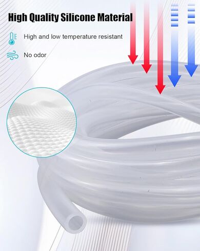 2Pcs 1/4" ID 100 FT+ 30 FT Pump Suction/Discharge Tubing Fit for Sten-ner Pump Replace AK4010W Suction Discharge Hose, Silicone Clear Tubing for Home Brewing and Water Delivery in Saudi Arabia