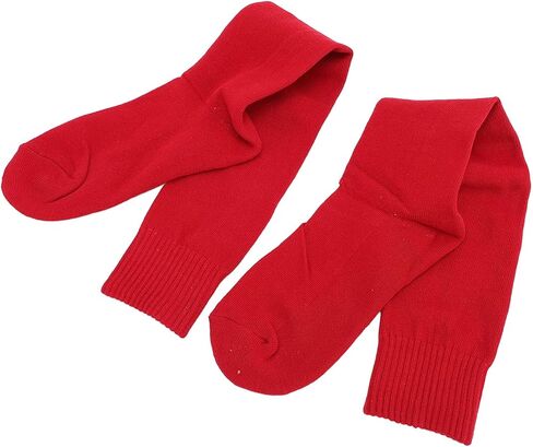 Dan&Dre Breathable Fence Socks, Thickened Stretchy Cotton Knee Socks for Training Game, Red, with Excellent Sweat Absorption Properties, Air Circulation (L) in Kuwait
