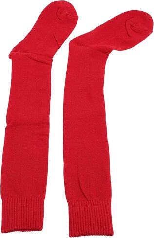 Dan&Dre Breathable Fence Socks, Thickened Stretchy Cotton Knee Socks for Training Game, Red, with Excellent Sweat Absorption Properties, Air Circulation (L) in Kuwait