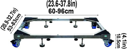 قاعدة جهاز قابلة للتعديل مع عجلات للغسالة والثلاجة والفريزر - رفع عالي التحمل 10.5 سم، عربة ترولي عالمية لسهولة الحركة in Kuwait