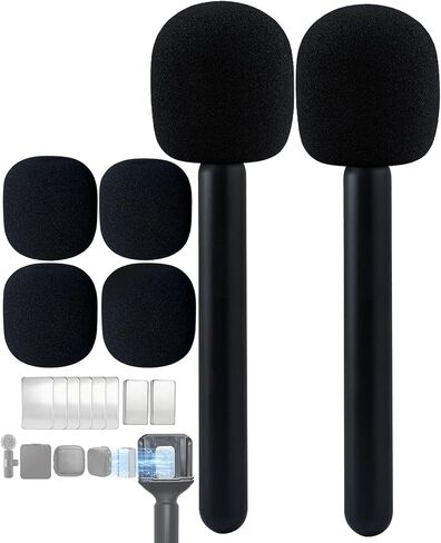 Dji Microphone Holder for Interview, Microphone Handle for DJI Mic Mini/2/3, Mic Holder for Rode/Hollyland Lark/All Wireless Lavalier, Magnetic Dji Mic Adapter for Vlogging,Tik Tok,Podcast,Report in Saudi Arabia