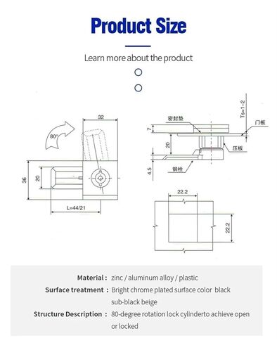 MS813 Cam Lock Zinc Alloy Steel Equipment Cabinet Lock with Handle Industrial Distribution Box Mailbox Cam Lock 1Pcs in Saudi Arabia