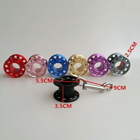 Generic Scuba Diving Dive Reel Aluminum Alloy Finger Spool 15m Line Bolt Snap, Purple in Saudi Arabia