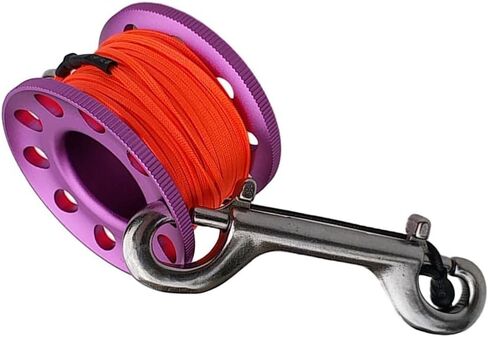 Generic Scuba Diving Dive Reel Aluminum Alloy Finger Spool 15m Line Bolt Snap, Purple in Saudi Arabia