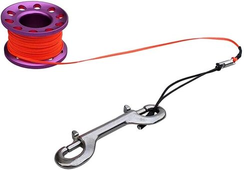 Generic Scuba Diving Dive Reel Aluminum Alloy Finger Spool 15m Line Bolt Snap, Purple in Saudi Arabia