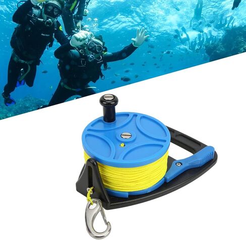 Demeras Kayak Anchor Rope Reel, Multi Purpose Proof Diving Reel 8 Strands Wire High Visibility for Cave Diving(Blue Wheel) in Saudi Arabia