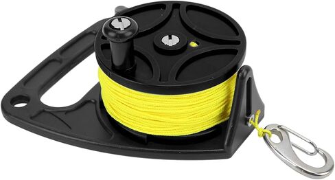 Demeras Kayak Anchor Rope Reel, Multi Purpose Proof Diving Reel 8 Strands Wire High Visibility for Cave Diving(Black Wheel) in Saudi Arabia