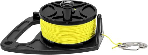 Demeras Kayak Anchor Rope Reel, Multi Purpose Proof Diving Reel 8 Strands Wire High Visibility for Cave Diving(Black Wheel) in Saudi Arabia