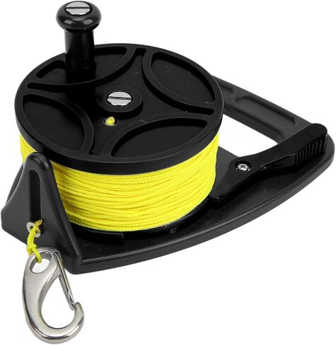Demeras Kayak Anchor Rope Reel, Multi Purpose Proof Diving Reel 8 Strands Wire High Visibility for Cave Diving(Black Wheel) in Saudi Arabia