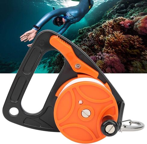 Diving Reel, Scuba Dive Reel with Thumb Stopper, Multi Purpose Lightweight Equipment Large Handle Retractable Line Finger Spool Stop Switch for Cave Wreck Exploration Kayaking in Saudi Arabia