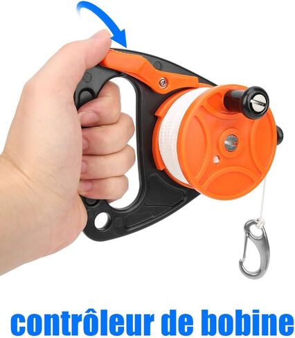 Diving Reel, Scuba Dive Reel with Thumb Stopper, Multi Purpose Lightweight Equipment Large Handle Retractable Line Finger Spool Stop Switch for Cave Wreck Exploration Kayaking in Saudi Arabia
