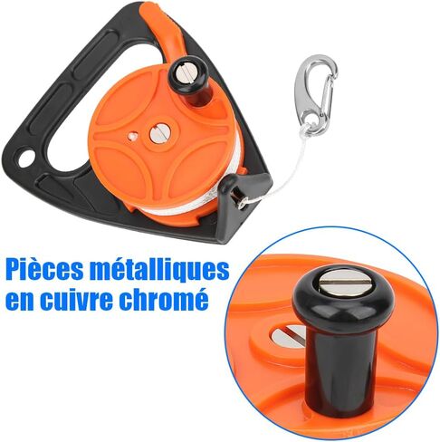 Diving Reel, Scuba Dive Reel with Thumb Stopper, Multi Purpose Lightweight Equipment Large Handle Retractable Line Finger Spool Stop Switch for Cave Wreck Exploration Kayaking in Saudi Arabia