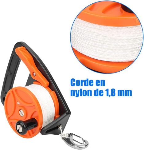 Diving Reel, Scuba Dive Reel with Thumb Stopper, Multi Purpose Lightweight Equipment Large Handle Retractable Line Finger Spool Stop Switch for Cave Wreck Exploration Kayaking in Saudi Arabia