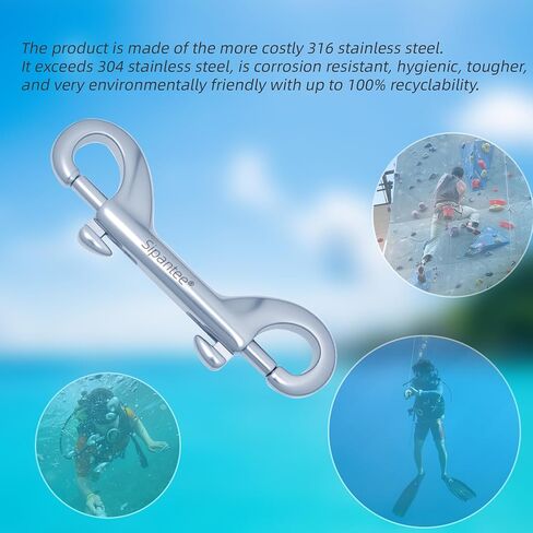 Scuba Diving Reel 100ft Scuba Finger Spool Aluminum Alloy with 316 Stainless Steel Double-Ended Bolt Snap Clip Anchor Rope Reel for Water Sports,Wreck Cave Diving,Snorkeling, Spearfishing in Saudi Arabia