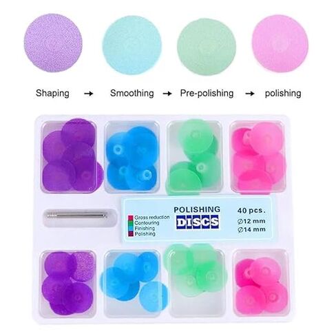 Dental Polishing Discs Professional Dentistry Disc Assorted Kit Material Tools Polish with Stem Mandrel Accessories Filling Finishing(40pcs) in Kuwait