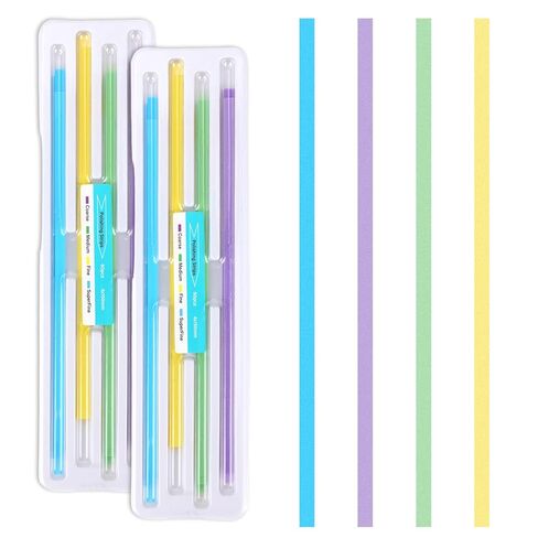 120pcs Dental Polishing Strips, 4 Colors Teeth Sanding Grinding Filer Tool Tooth Polishing Strips Teeth Polish Sandpaper Abrasive File Kit Floss Polisher for Oral Health Cleaning Gloss Contouring in Kuwait