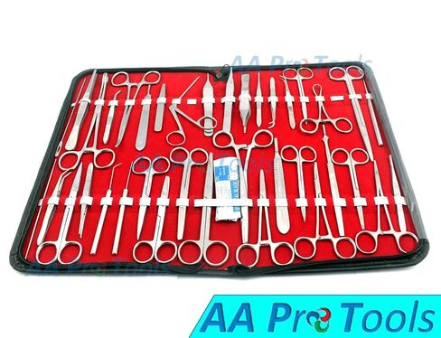 AA PRO 157 قطعة! بيطري! حامل إبرة، مقص، مرقأة الدم، مقابض مشرط، شفرات مشرط-أدوات (الكل في واحد) جودة A+ in Saudi Arabia