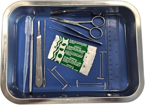 360-DS02-KT Dissection Kit with 11"x9"x2" Pan, Self-Healing Plastisol Pad, and Stainless Steel Tool Set – Complete for Biology Labs, Students, and Educational Use in Saudi Arabia