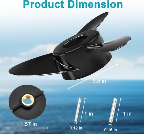 3-Blade Trolling Motor Propeller Compatible with Motorguide Machete III Trolling Motor - 3.5" Hub Small Boat Shallow-Water Replacement Drill Power Replace#: MGA089B in Kuwait